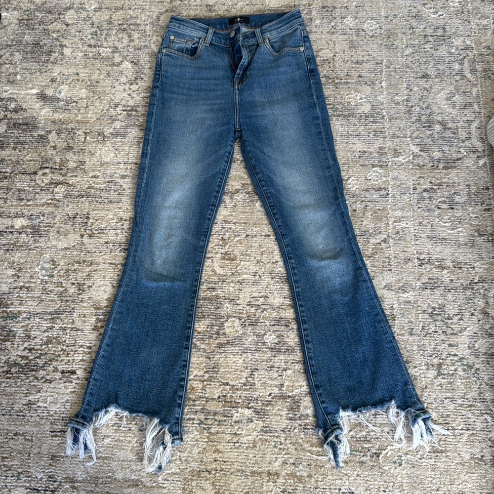 7 for all mankind high waist slim kick size 24 medium wash.